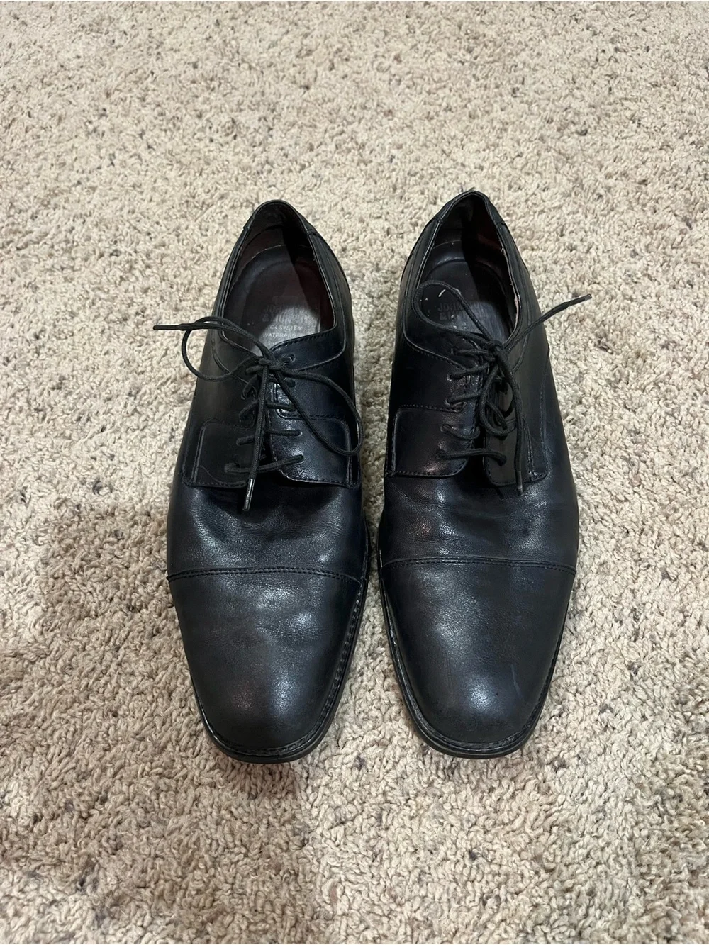 Johnston & Murphy Classicq Black Leather Cap-Toe Oxford Dress Shoes - Men